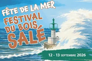 À Mesquer, la Fête de la Mer revient les 12 et 13 septembre 2026 : rendez-vous avec les fleurs de Berniques 3 Affiche 2026 de la fête du bois salé, la fête de la mer à Mesquer